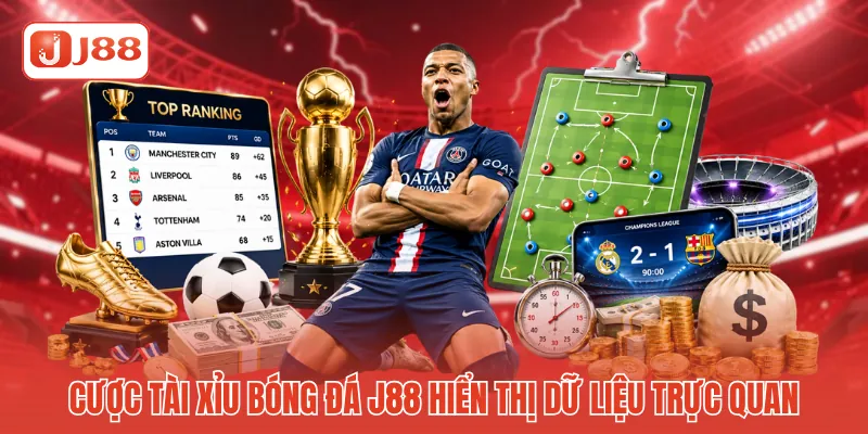 Cược tài xỉu bóng đá J88 hiển thị dữ liệu trực quan Cược tài xỉu bóng đá J88 hiển thị dữ liệu trực quan