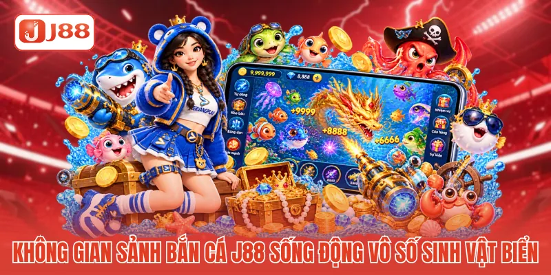 Không gian sảnh bắn cá J88 sống động với vô số loài sinh vật biển Không gian sảnh bắn cá J88 sống động với vô số loài sinh vật biển