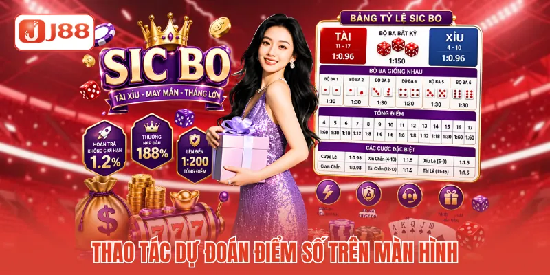 Thao tác dự đoán điểm số trên màn hình Thao tác dự đoán điểm số trên màn hình